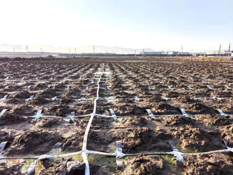 排水板與管路連接照片