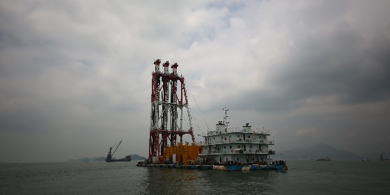 水上攪拌樁施工船