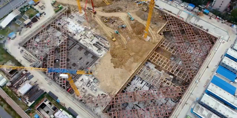 壓灌樁+型鋼組合鋼支撐：合肥宜家家居項(xiàng)目