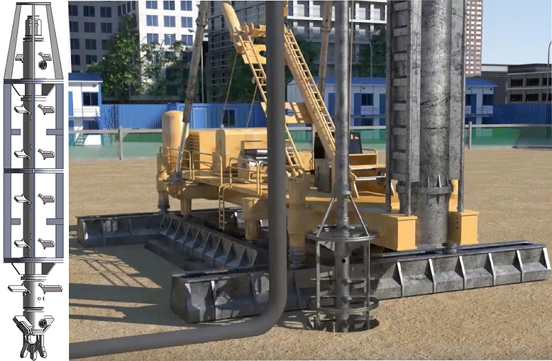 籠式多向切割攪拌樁模型圖