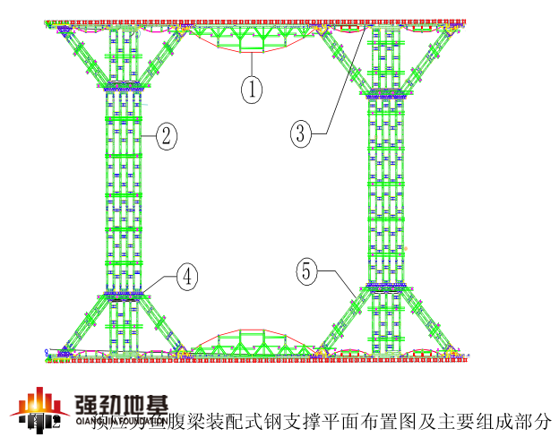 預應力魚腹梁裝配式鋼支撐平面布置